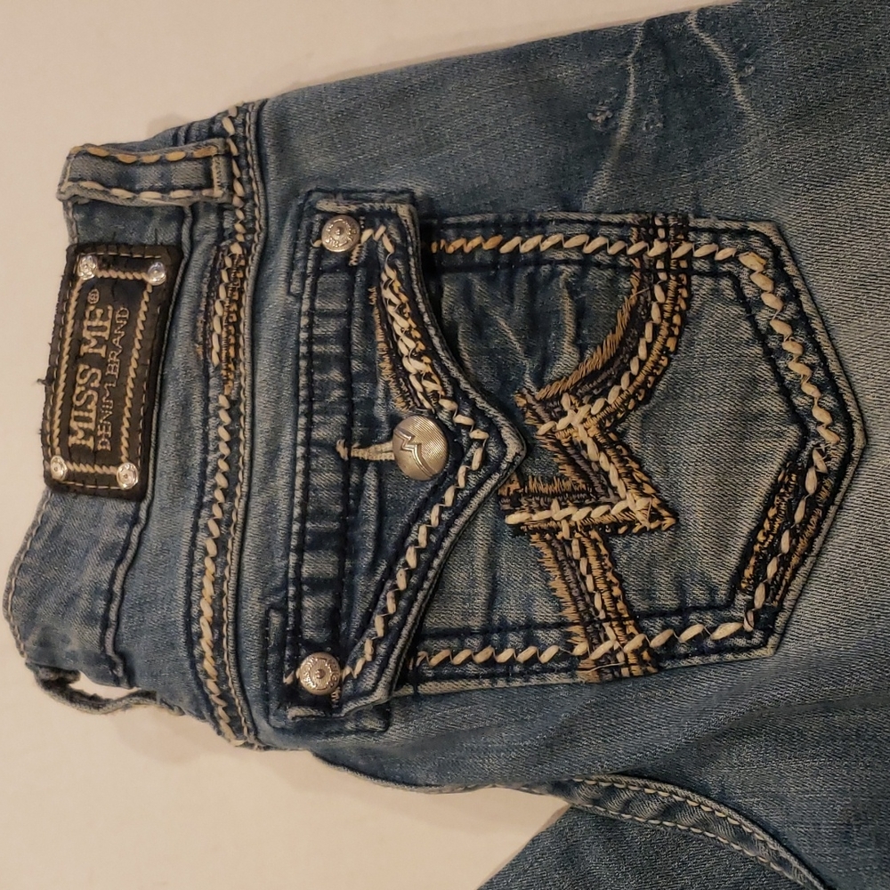 Miss Me embellished light wash boot cut jean 28